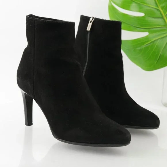 La Canadienne Womens Ellenor Boots Size 10 Waterproof Black Suede Heel Booties - Picture 12 of 13